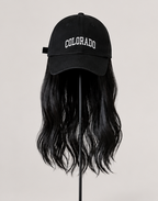 Cap Wig with Soft Wavy Hair | Colorado Baseball Black Cap Edition