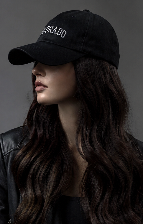 Cap Wig with Soft Wavy Hair | Colorado Baseball Black Cap Edition