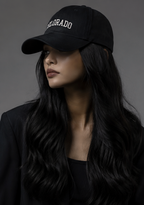 Cap Wig with Soft Wavy Hair | Colorado Baseball Black Cap Edition