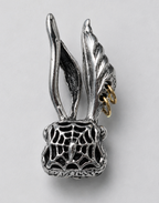 Twin Gaze Rabbit Oxidized Silver Archive Creature Pendant