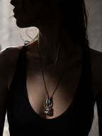 Twin Gaze Rabbit Oxidized Silver Archive Creature Pendant