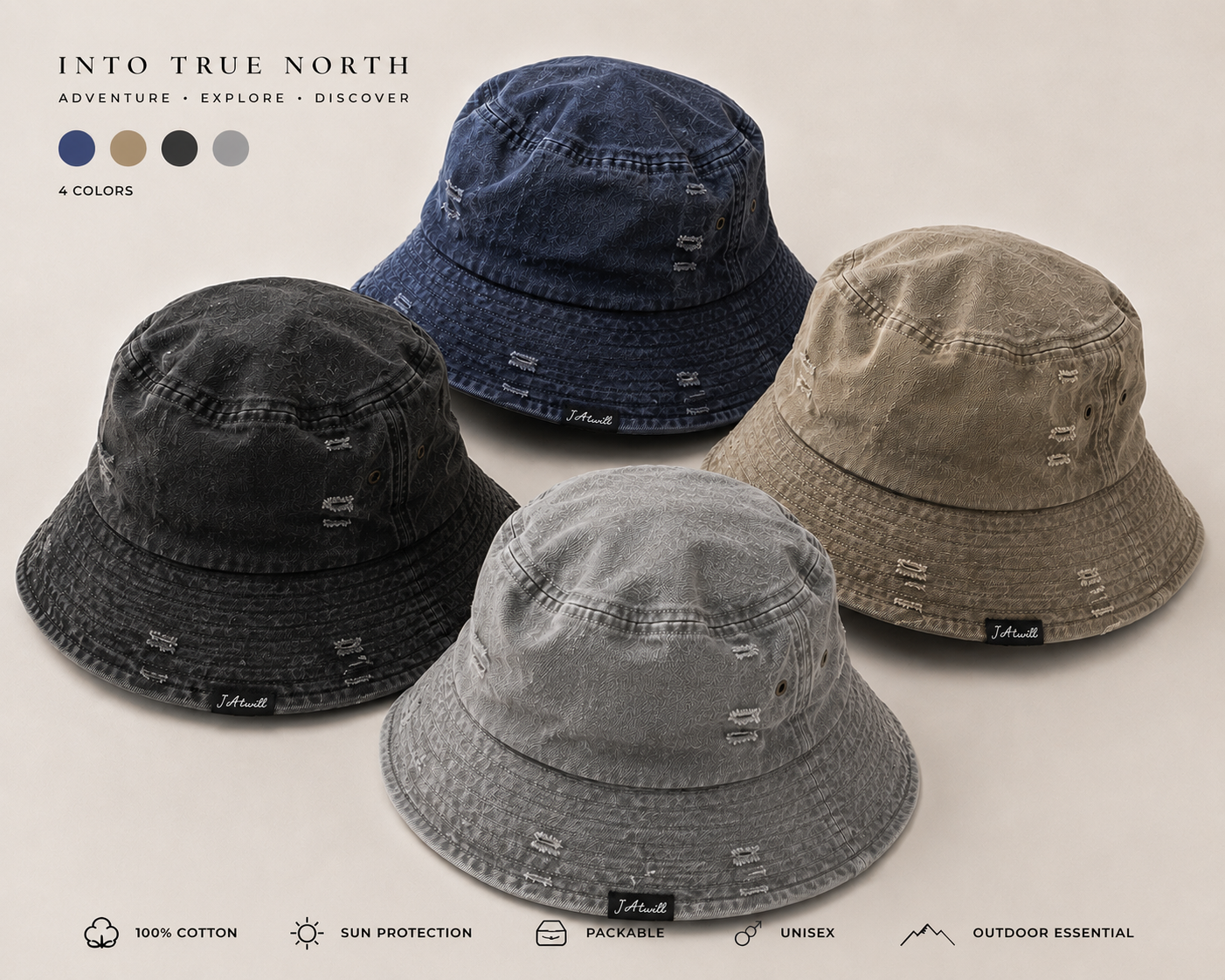Weathered Terrain Bucket Hat | Washed Cotton Outdoor Hat