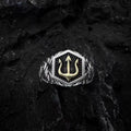 Trident Crest Ring | Vintage Signet Ring