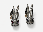 Twin Gaze Rabbit Oxidized Silver Archive Creature Pendant