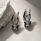 Twin Gaze Rabbit Oxidized Silver Archive Creature Pendant