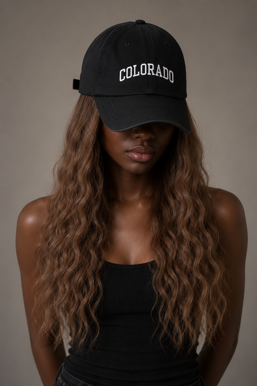 Cap Wig with Loose Water Curl Mermaid Wave | Colorado Baseball Black Cap Edition